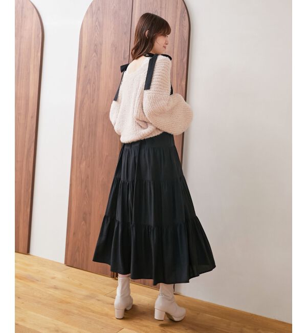 MAJESTICLEGON「2way肩リボンティアードワンピース」|ワンピース|