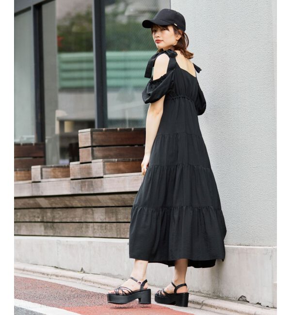 MAJESTICLEGON「2way肩リボンティアードワンピース」|ワンピース|