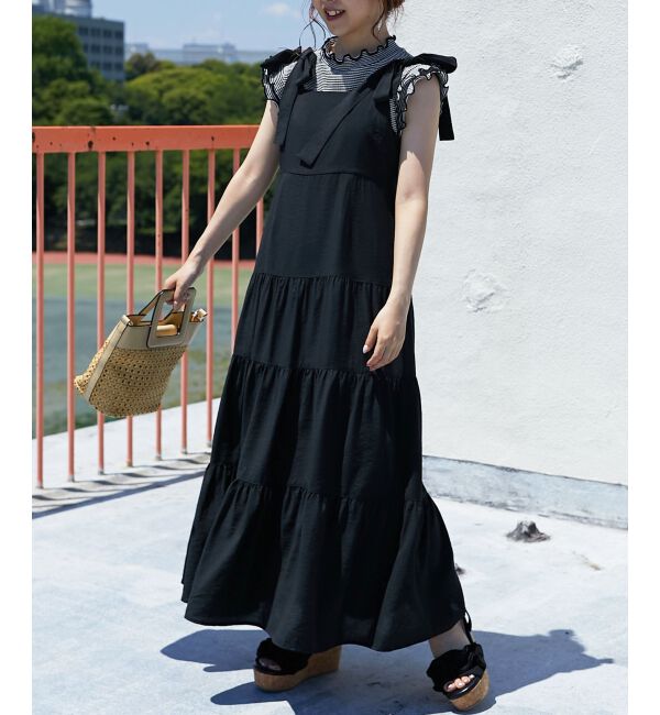 MAJESTICLEGON「2way肩リボンティアードワンピース」|ワンピース|