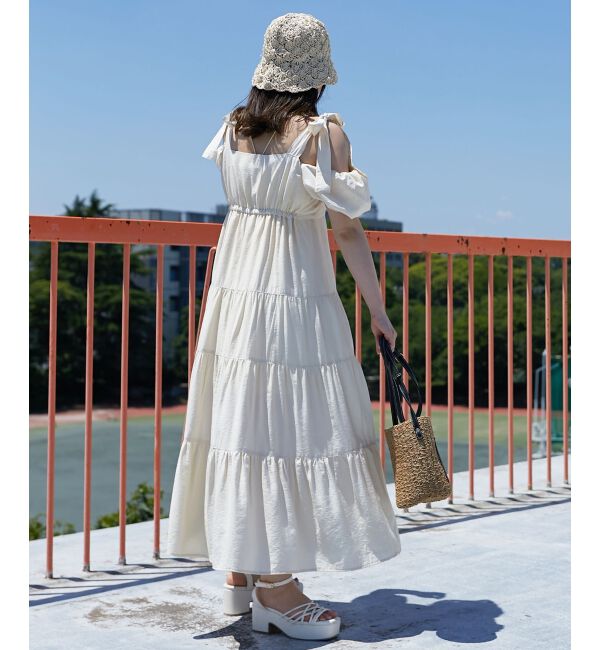 MAJESTICLEGON「2way肩リボンティアードワンピース」|ワンピース|