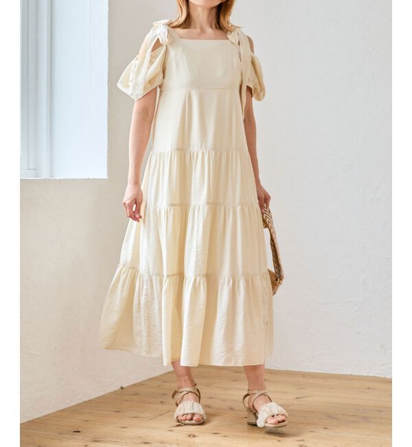 MAJESTICLEGON「2way肩リボンティアードワンピース」|ワンピース|