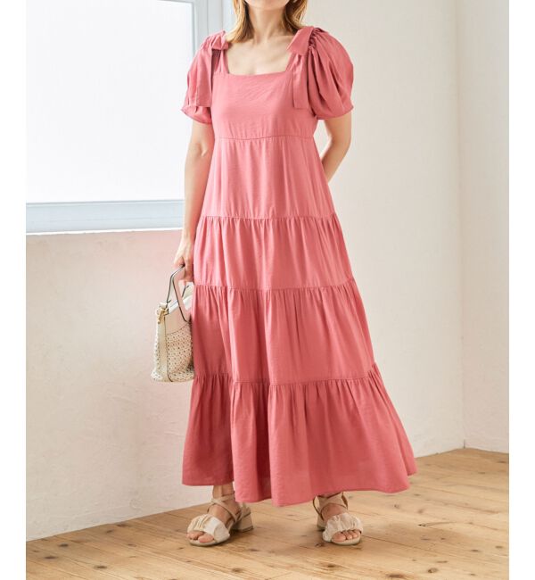 MAJESTICLEGON「2way肩リボンティアードワンピース」|ワンピース|