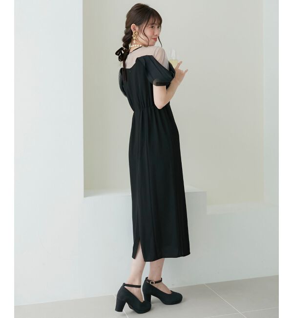 MAJESTICLEGON「ドレープチュール切替ドレス」|ドレス|