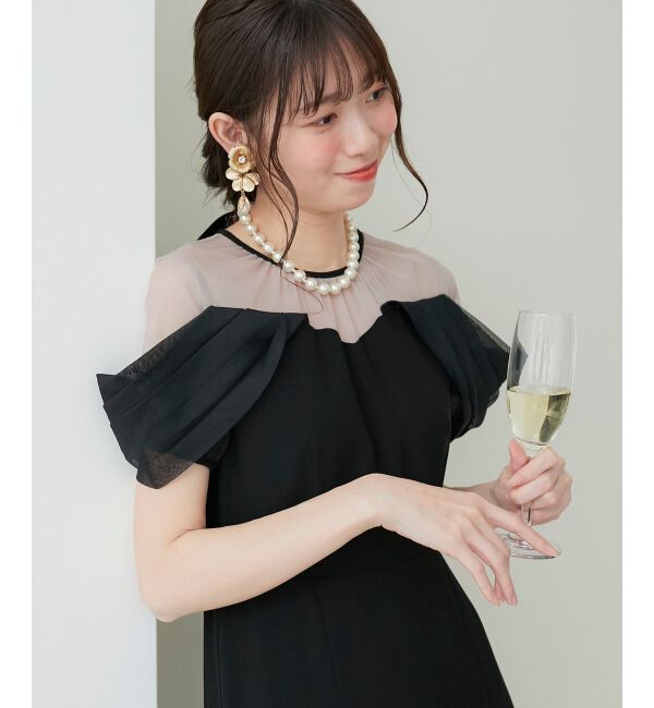 MAJESTICLEGON「ドレープチュール切替ドレス」|ドレス|