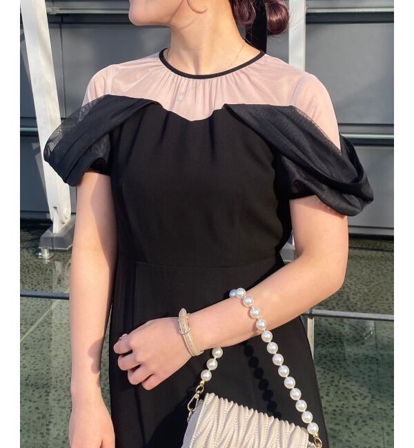 MAJESTICLEGON「ドレープチュール切替ドレス」|ドレス|