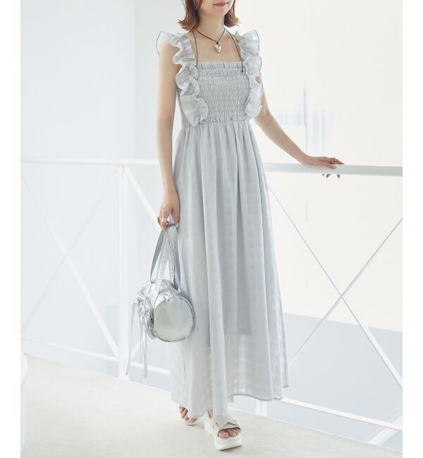 MAJESTICLEGON「フリルショルダーレースアップワンピ」|ワンピース|