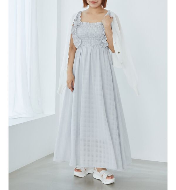 MAJESTICLEGON「フリルショルダーレースアップワンピ」|ワンピース|