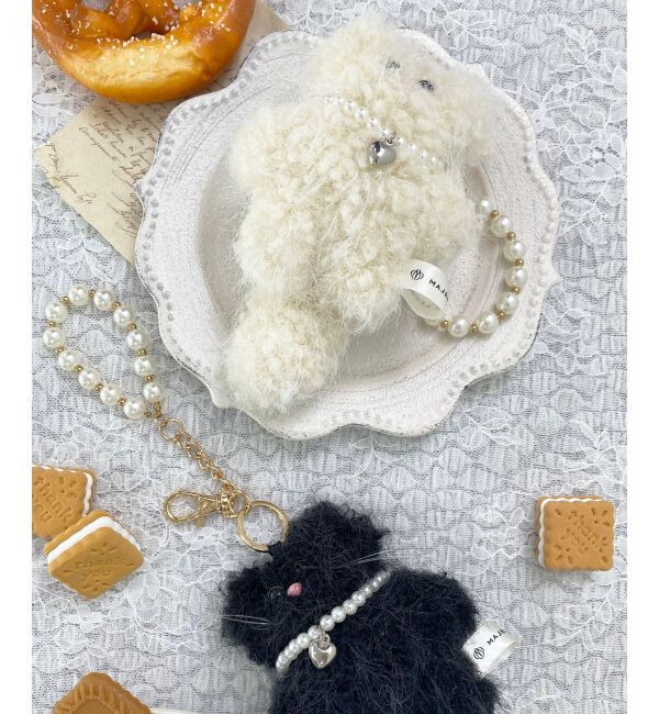 MAJESTICLEGON「ふわふわキャットキーホルダー」|チャーム・キーホルダー|アイボリー