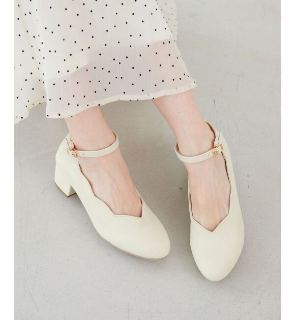 MAJESTICLEGON「ふかふかスカラップパンプス」|パンプス|アイボリー