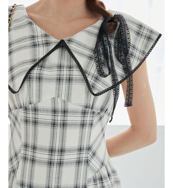  「チョーカーセットビッグカラーワンピース」|ワンピース|