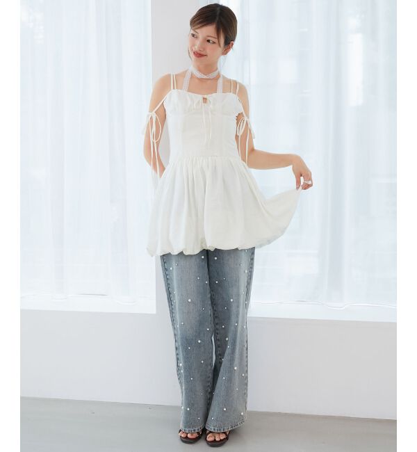  「レースチョーカーセットバルーンミニワンピ」|ワンピース|