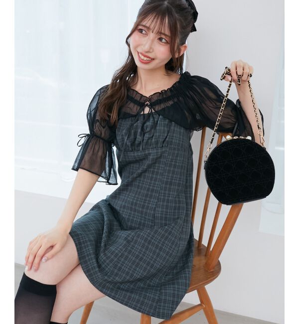  「チュールボレロセットミニキャミワンピ」|ワンピース|