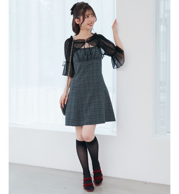  「チュールボレロセットミニキャミワンピ」|ワンピース|