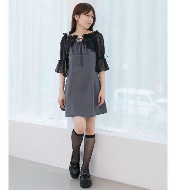  「チュールボレロセットミニキャミワンピ」|ワンピース|