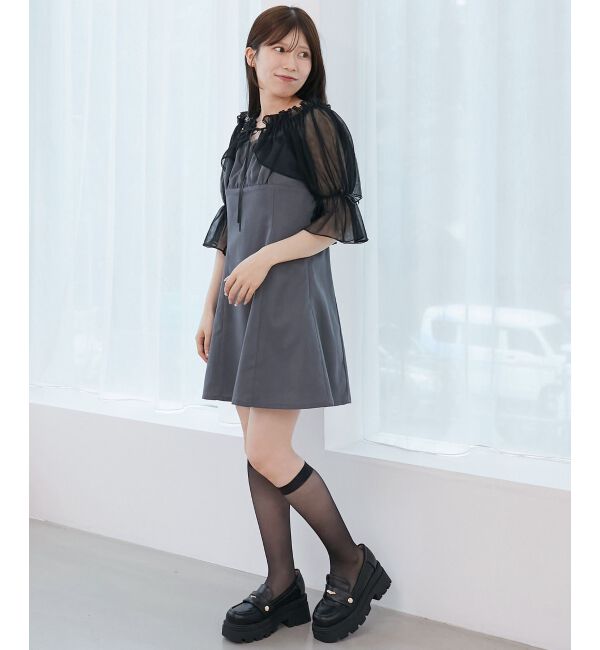  「チュールボレロセットミニキャミワンピ」|ワンピース|