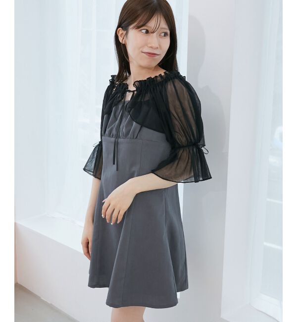  「チュールボレロセットミニキャミワンピ」|ワンピース|