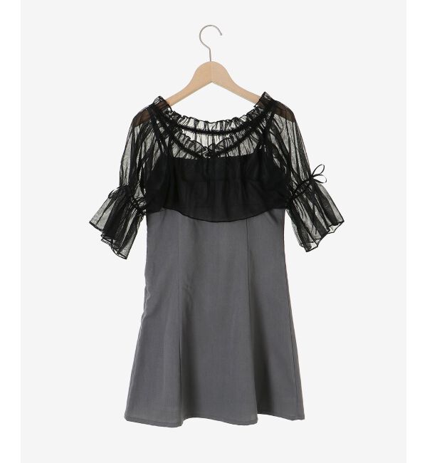  「チュールボレロセットミニキャミワンピ」|ワンピース|