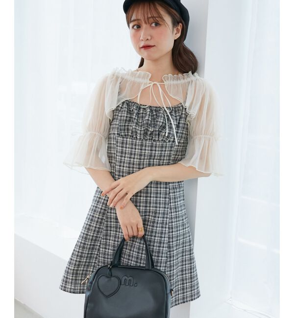  「チュールボレロセットミニキャミワンピ」|ワンピース|