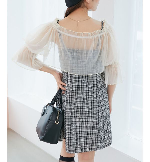  「チュールボレロセットミニキャミワンピ」|ワンピース|