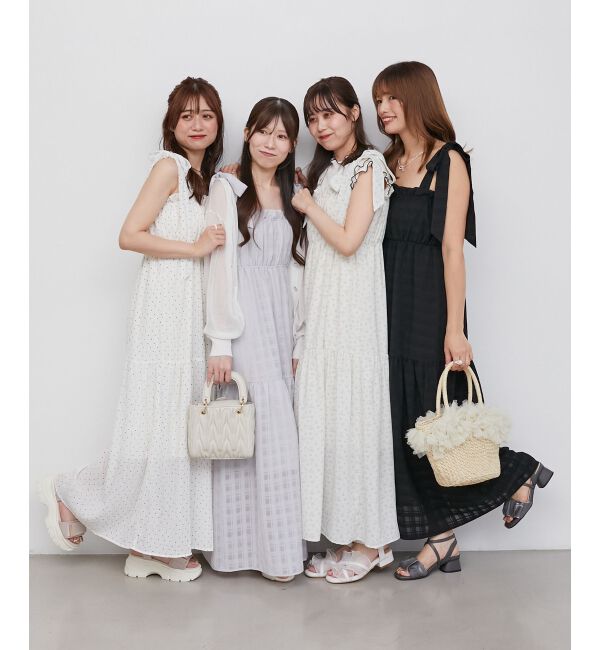  「肩リボンキャミワンピース」|ワンピース|