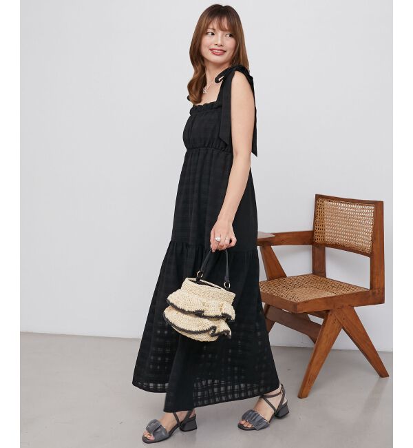  「肩リボンキャミワンピース」|ワンピース|