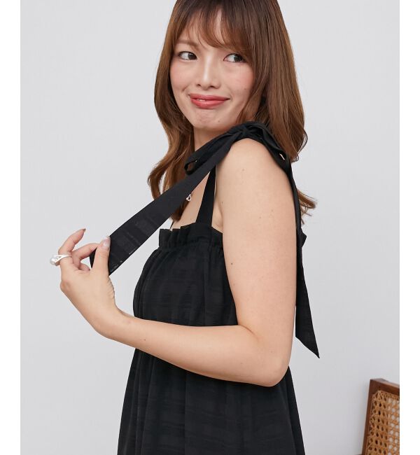  「肩リボンキャミワンピース」|ワンピース|
