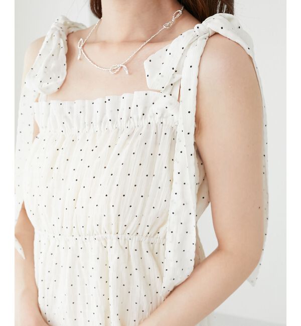  「肩リボンキャミワンピース」|ワンピース|