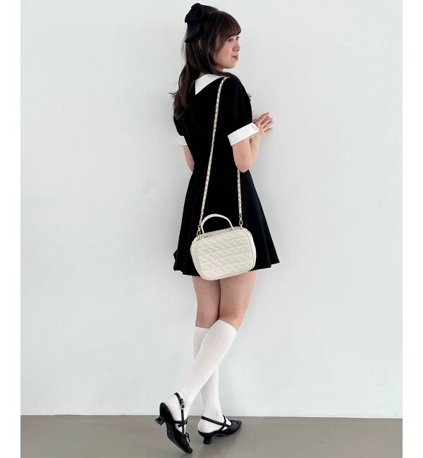  「衿配色ミニワンピース」|ワンピース|