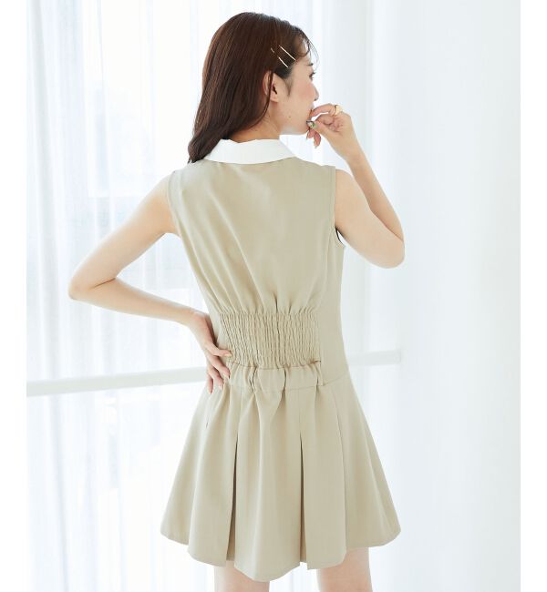  「ドッキングノースリーブミニワンピース」|ワンピース|