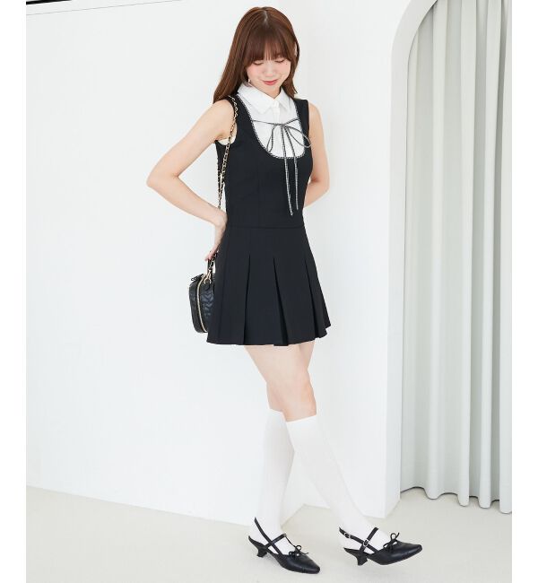  「ドッキングノースリーブミニワンピース」|ワンピース|