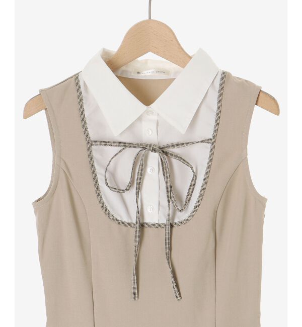  「ドッキングノースリーブミニワンピース」|ワンピース|