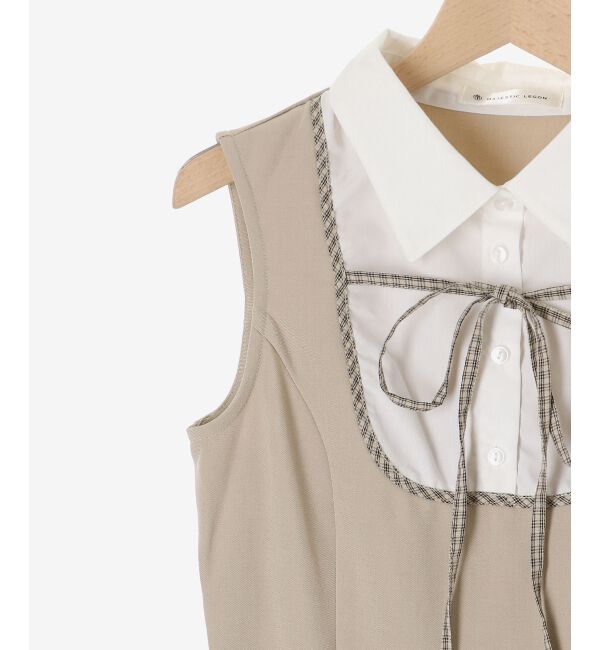  「ドッキングノースリーブミニワンピース」|ワンピース|