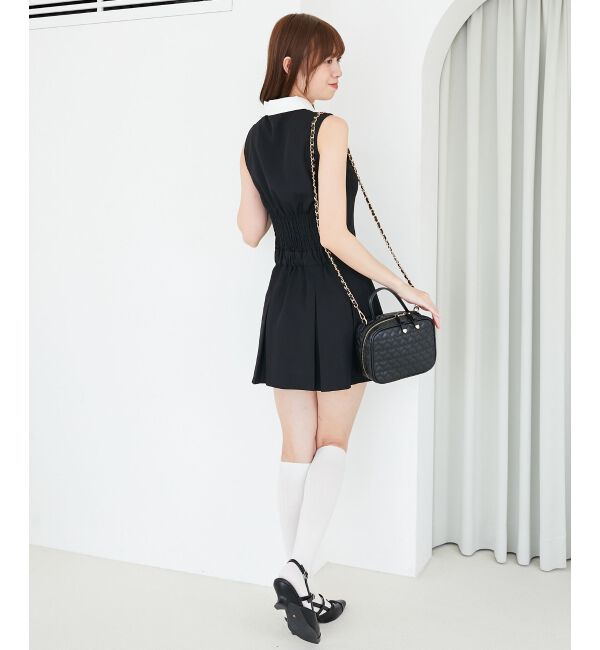  「ドッキングノースリーブミニワンピース」|ワンピース|