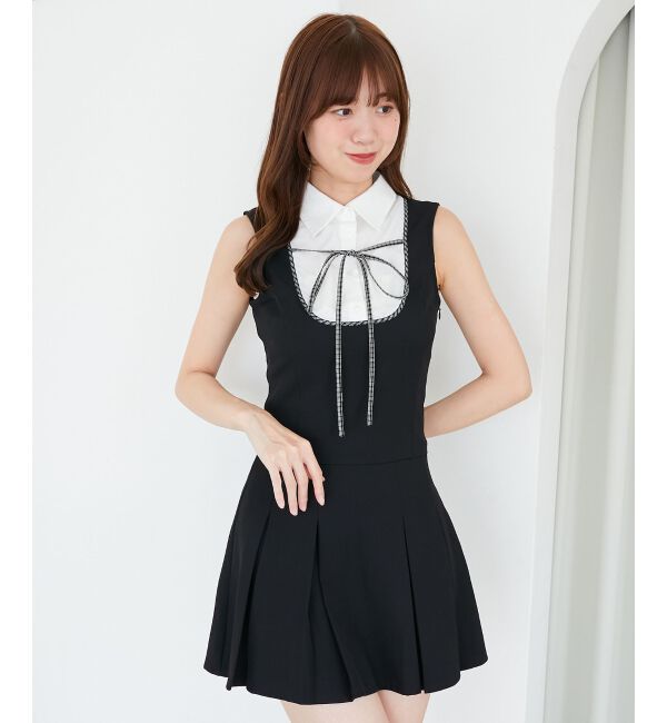  「ドッキングノースリーブミニワンピース」|ワンピース|