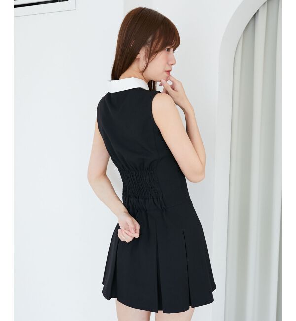  「ドッキングノースリーブミニワンピース」|ワンピース|