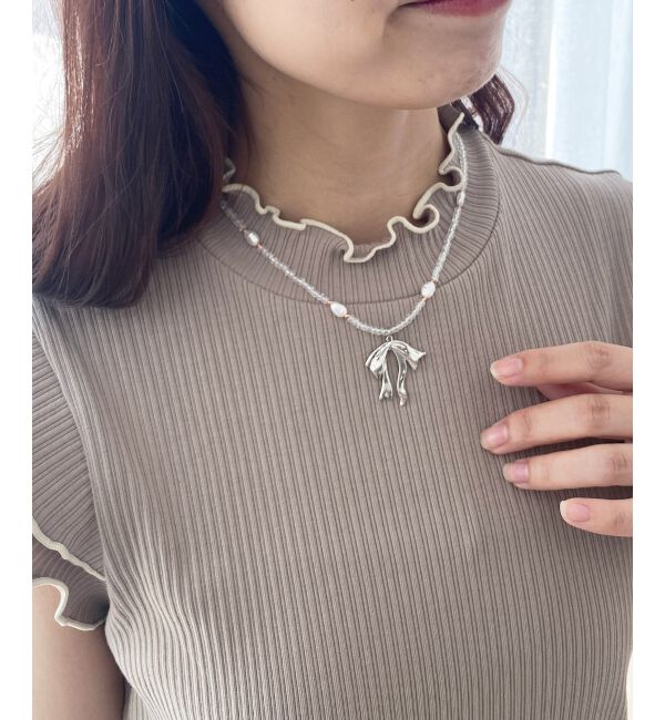  「きらきらリボンモチーフネックレス」|ネックレス|