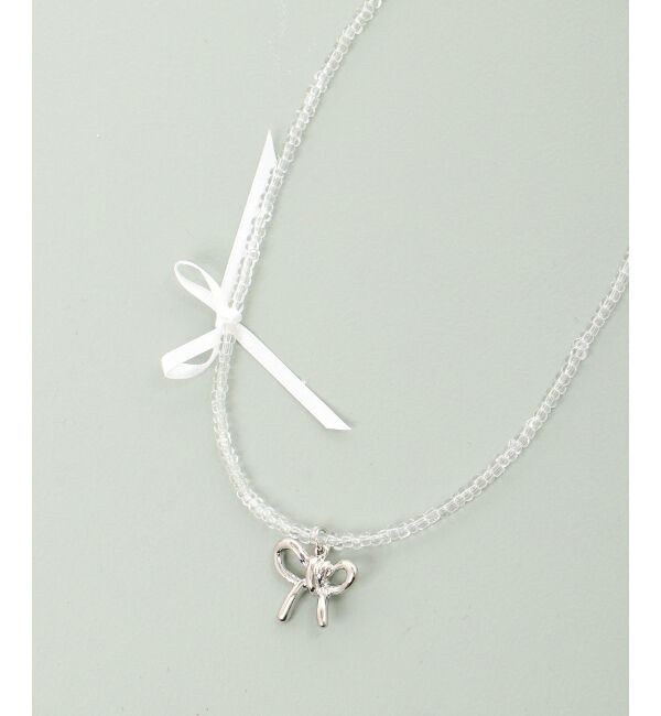  「きらきらリボンモチーフネックレス」|ネックレス|
