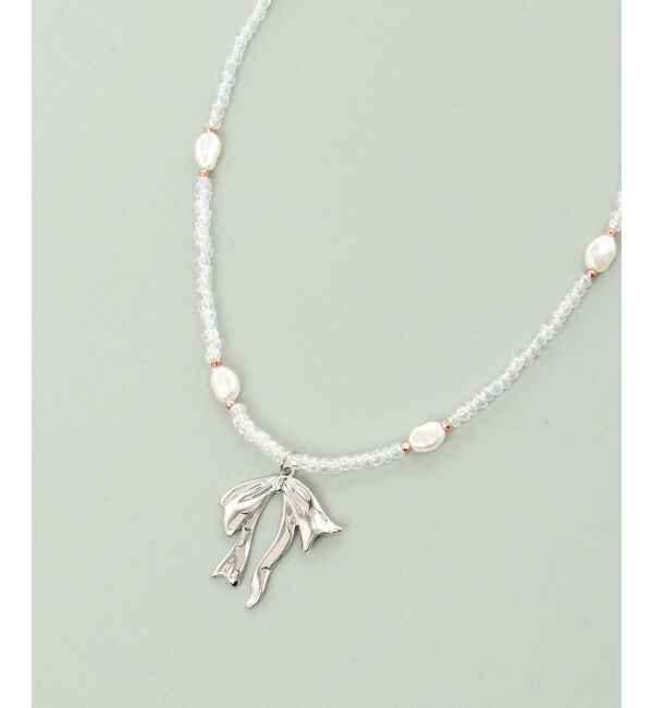  「きらきらリボンモチーフネックレス」|ネックレス|