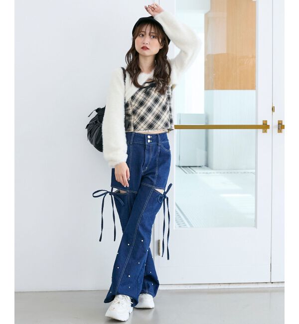  「ふわふわニット&times;ミニワンピセット」|ワンピース|