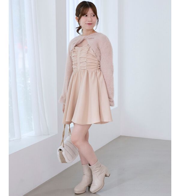  「ふわふわニット&times;ミニワンピセット」|ワンピース|