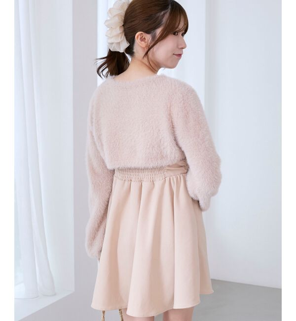  「ふわふわニット&times;ミニワンピセット」|ワンピース|