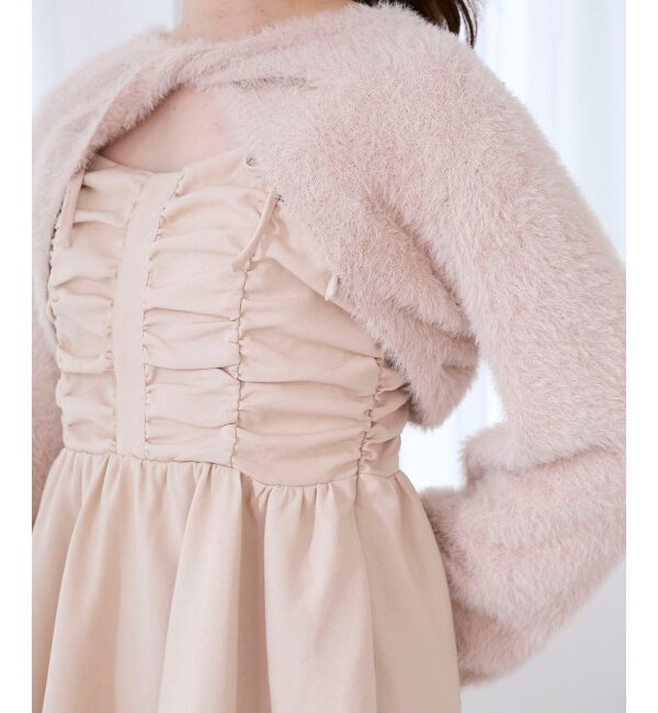  「ふわふわニット&times;ミニワンピセット」|ワンピース|