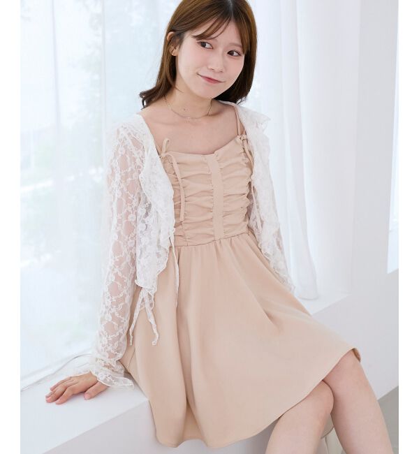  「ふわふわニット&times;ミニワンピセット」|ワンピース|