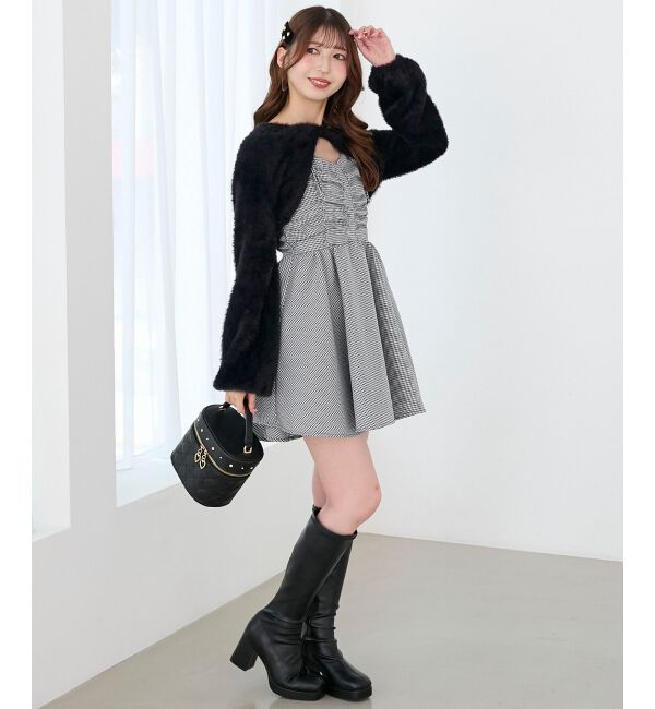  「ふわふわニット&times;ミニワンピセット」|ワンピース|