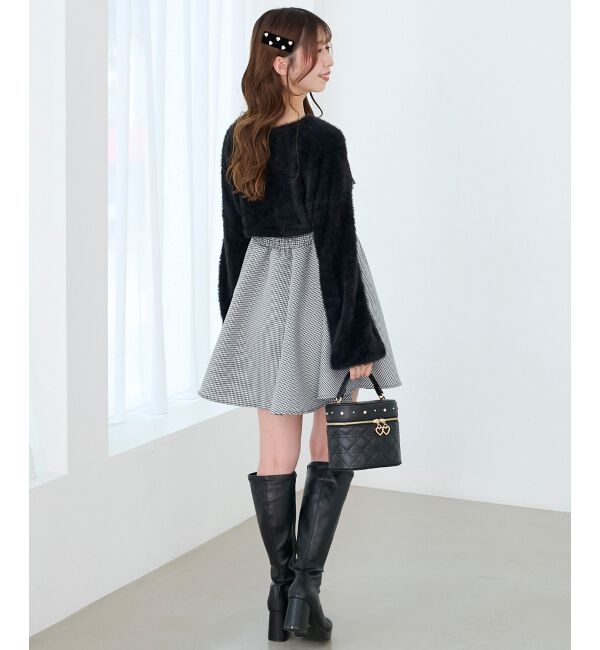  「ふわふわニット&times;ミニワンピセット」|ワンピース|