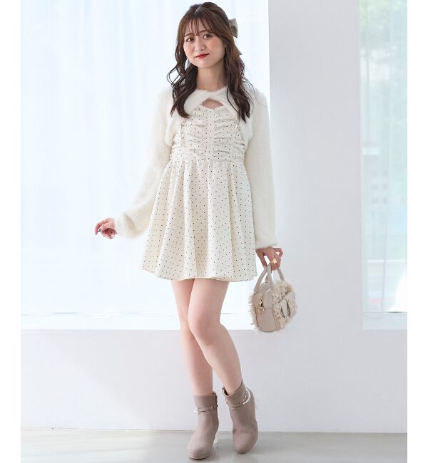  「ふわふわニット&times;ミニワンピセット」|ワンピース|