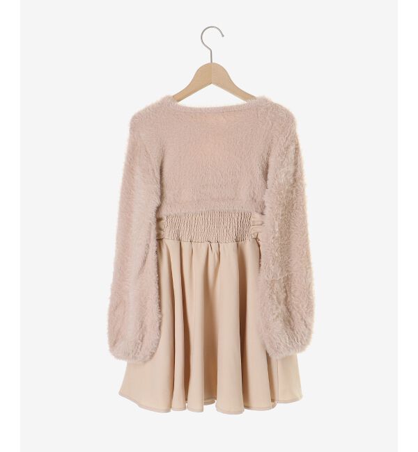  「ふわふわニット&times;ミニワンピセット」|ワンピース|