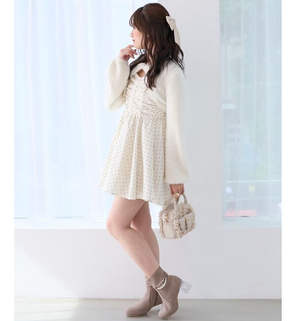  「ふわふわニット&times;ミニワンピセット」|ワンピース|
