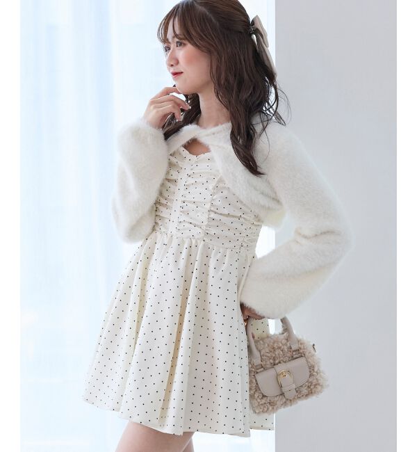  「ふわふわニット&times;ミニワンピセット」|ワンピース|