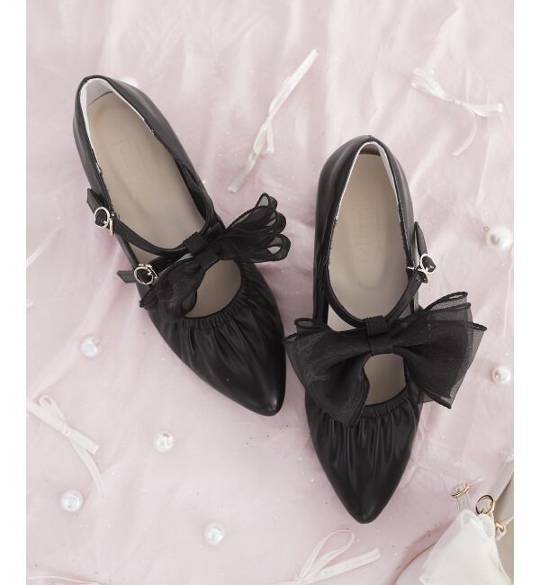  「2WAYリボンキラキラヒールパンプス」|パンプス|